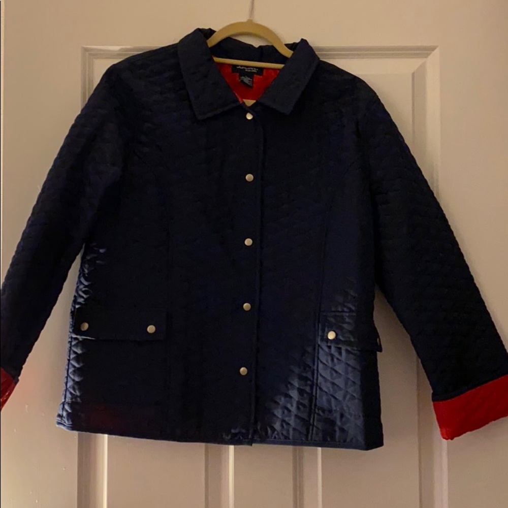 Navy Blue Quilted Coat